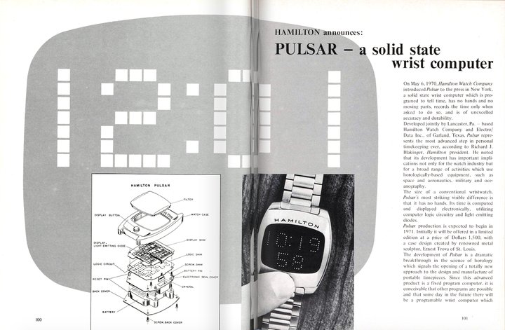 The launch of the Hamilton Pulsar as reported by Europa Star in 1970. Fifty years later, the model is undergoing a renaissance!