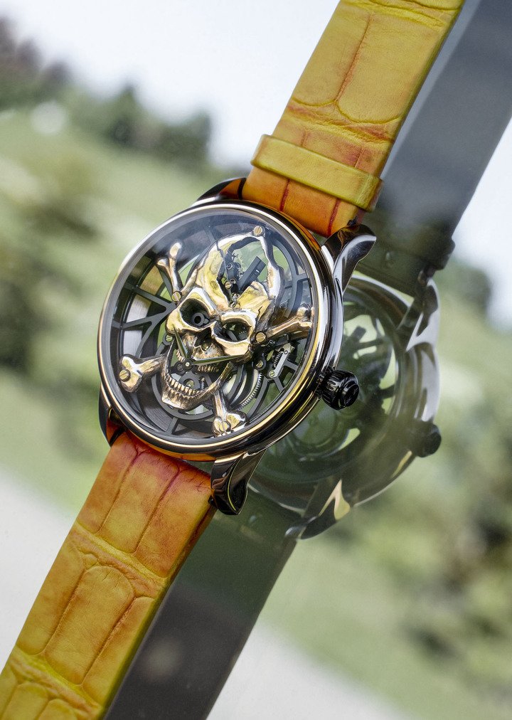 Tourbillon Skelet Skull Red Gold