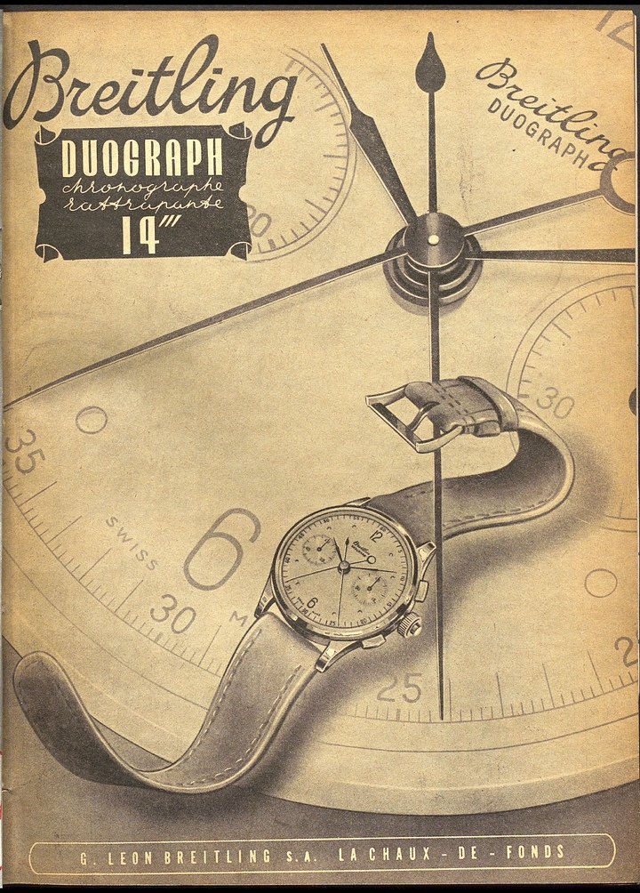 The Breitling Duograph, advertised in Europa Star in 1944.